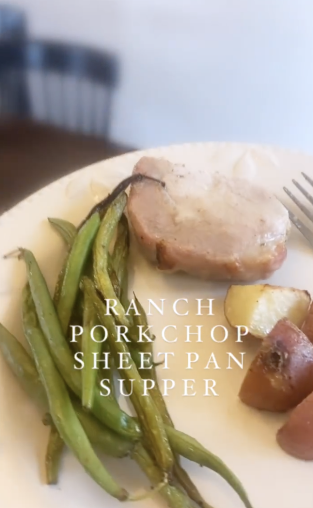 ranch pork chop sheet pan supper