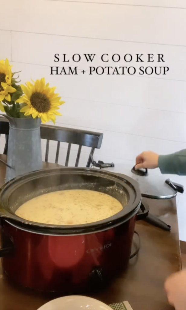 slow cooker ham + potato soup