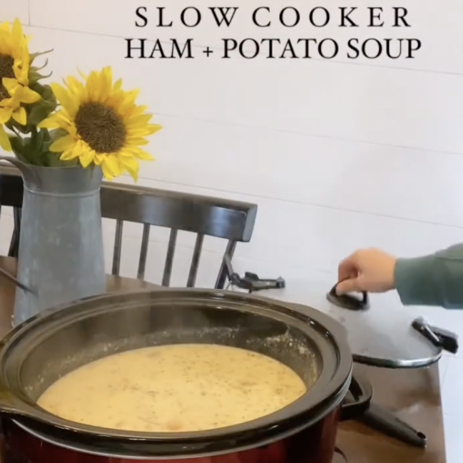 slow cooker ham + potato soup