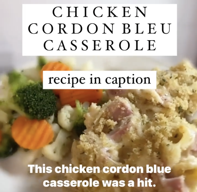 chicken cordon bleu casserole