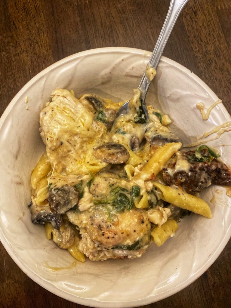 Pre-chore meal prep - BAKED TUSCAN CHICKEN CASSEROLE