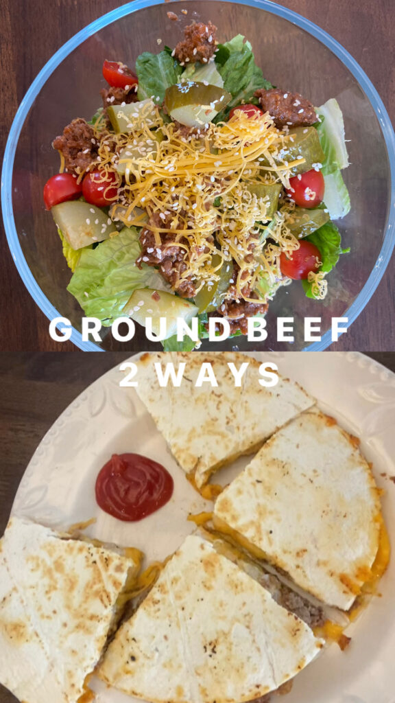 How to make ground beef two ways using pre-chore meal prep ideas!