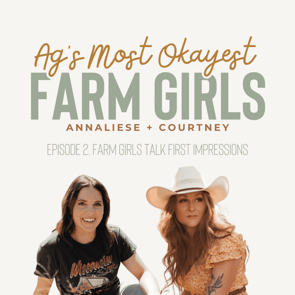 thumbnail graphic for episode 2 farm girls talk first impressions